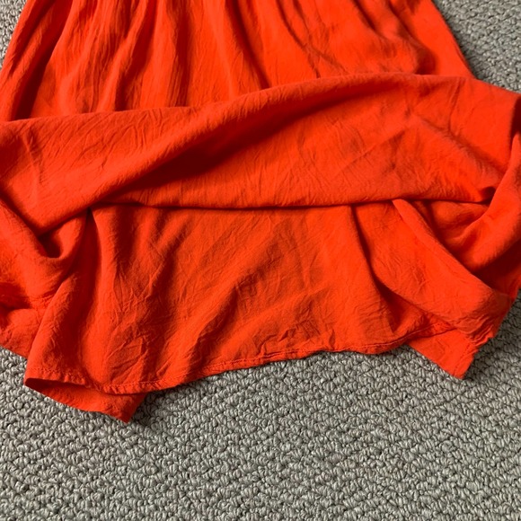 H&M X Coachella Womens Dress Size 12‎ Red Orange Sleeveless Mini Elastic Waist - Picture 4 of 11
